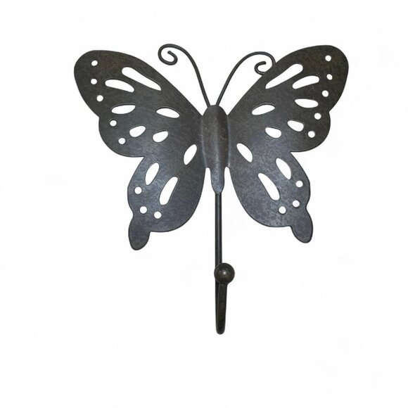 3 Metal Butterfly Decorative Wall Hooks - Picture 2 of 7